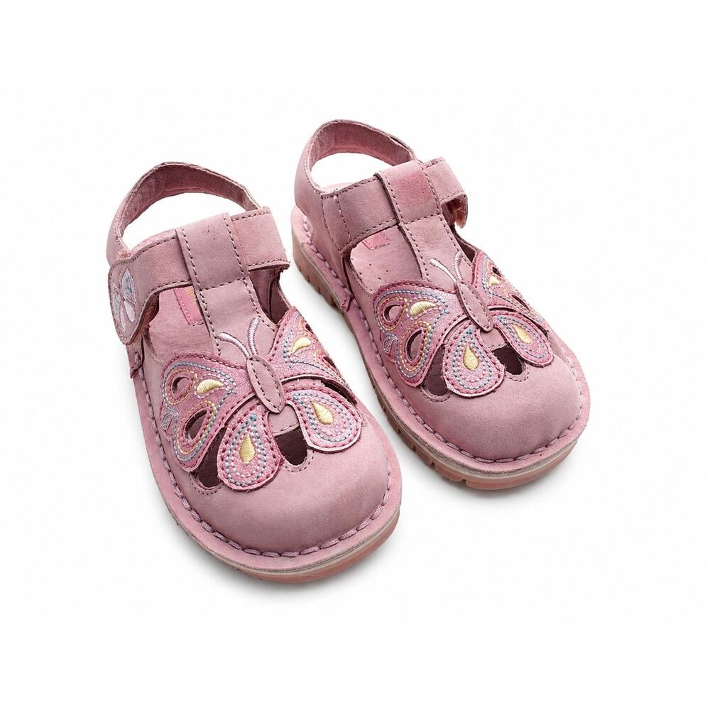 Stride Rite Moira Pink Butterfly Sandals Toddler Girls 10W Wide Leather